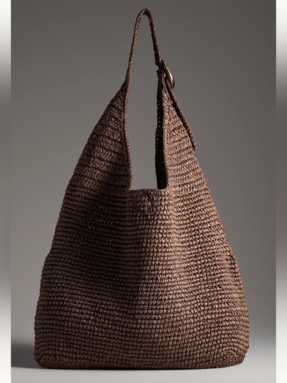 Anthropologie Chocolate Brown raffia Shoulder Bag